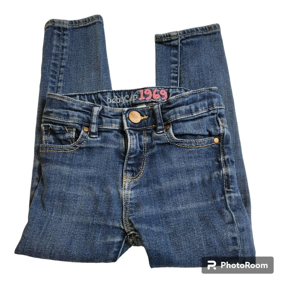Baby Gap 1969 Jeans, Girls 4YO, Light Wash Denim, Mini Skinny, Cotton, EUC